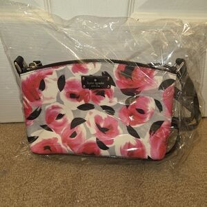 Kate Spade White Pink Floral Crossbody Bag